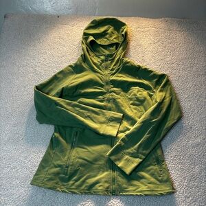 Mollyme Women’s Green Full Zip Cotton Hoodie XL Made in Macau Casual Layer